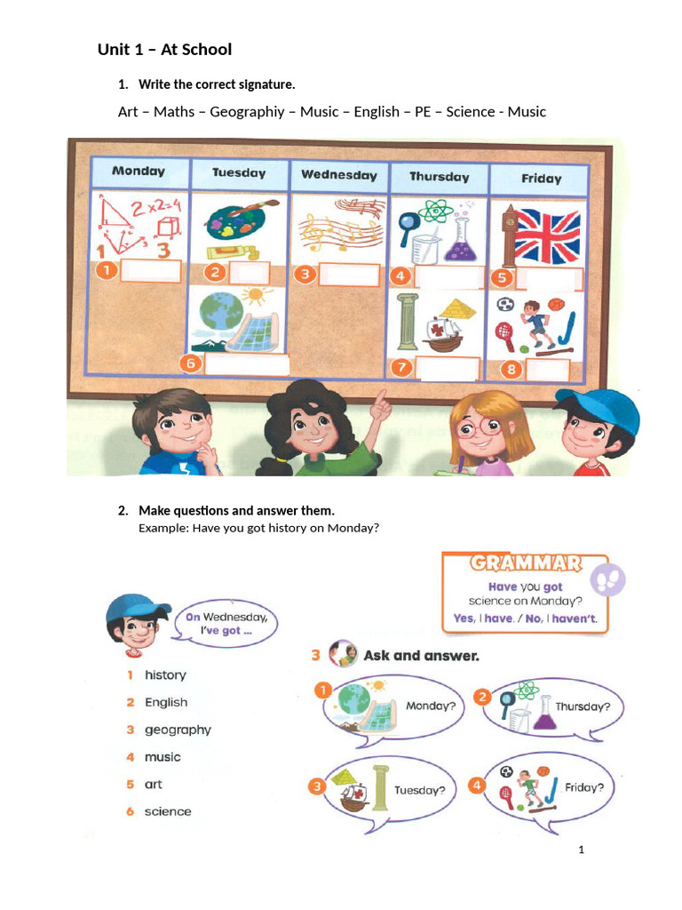 Unit 1 - at School - Steps 4 | PDF
