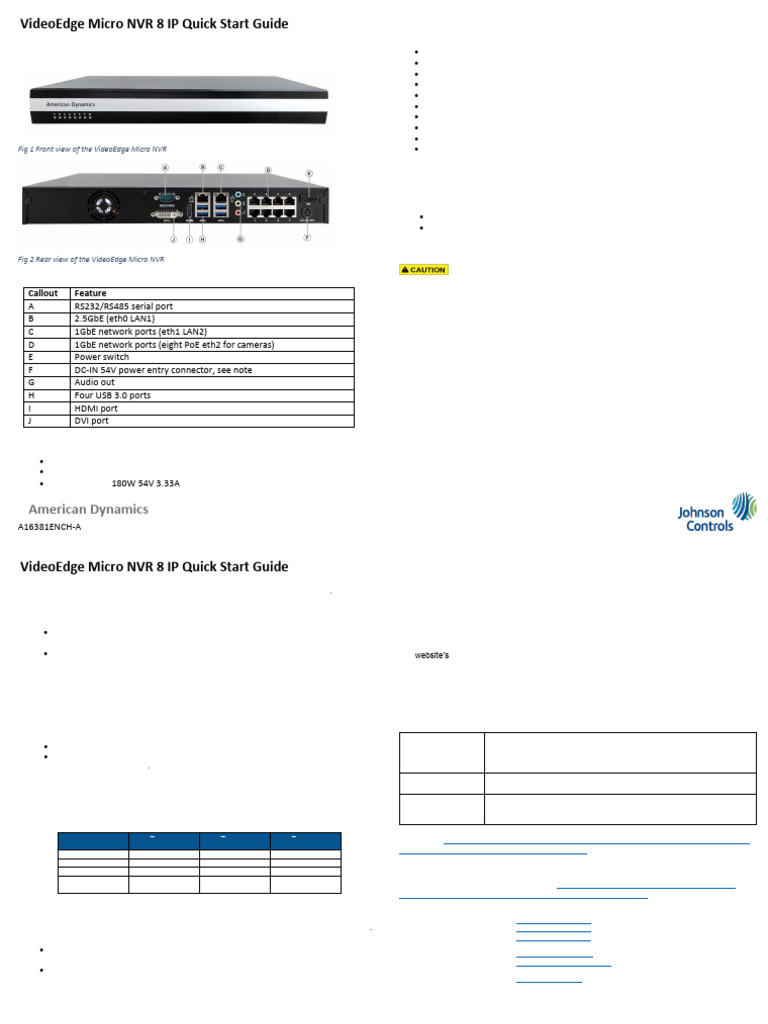 VideoEdge Micro NVR 8 IP Setup Guide | PDF | Computer Network | Ip Address
