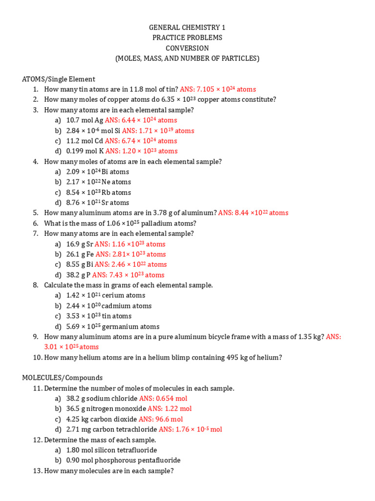 Iron Compounds Mass Calculations | PDF | Mole (Unit) | Atoms