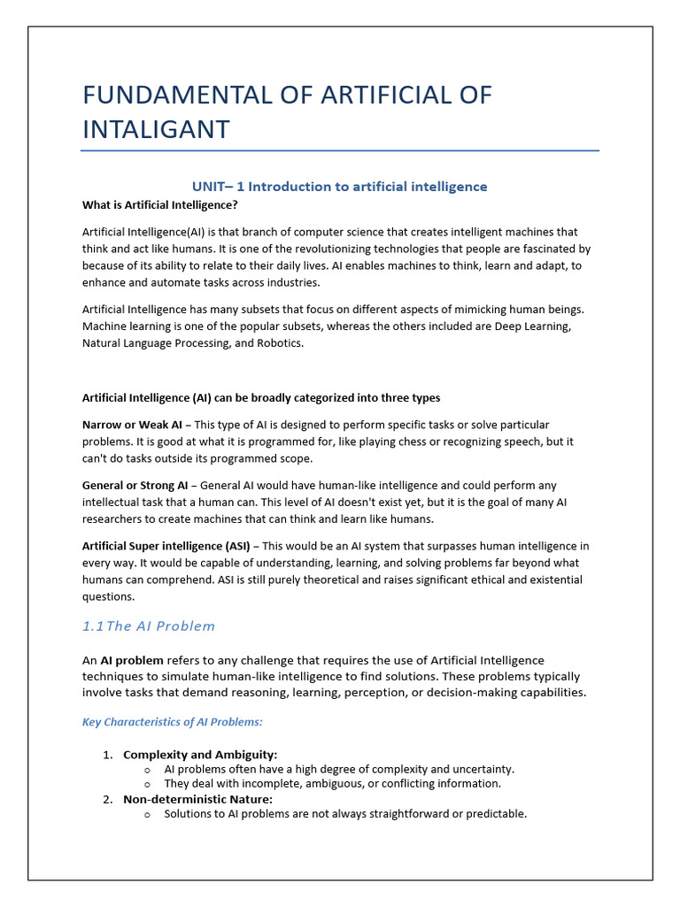 Fundamentals of Artificial Intelligence | PDF | Artificial Intelligence ...