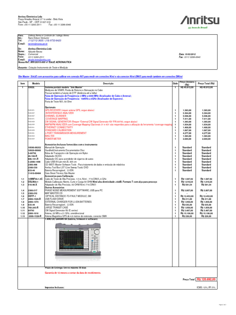 AN120315-005 v1 S362E AERONAUTICA | PDF | Eletrônicos | Engenharia da ...