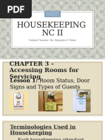 Housekeeping Room Status Codes | PDF