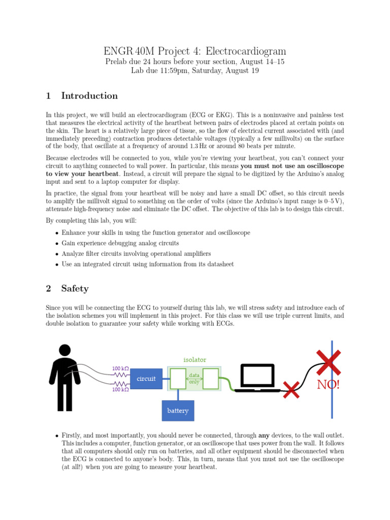 ECG Circuit Design Project Guide | PDF | Operational Amplifier | Amplifier