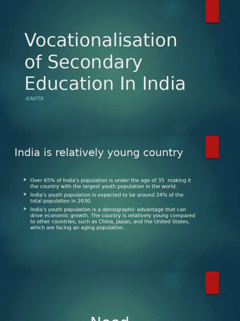 Vocationalisation of Secondary Education in India | PDF | Vocational ...