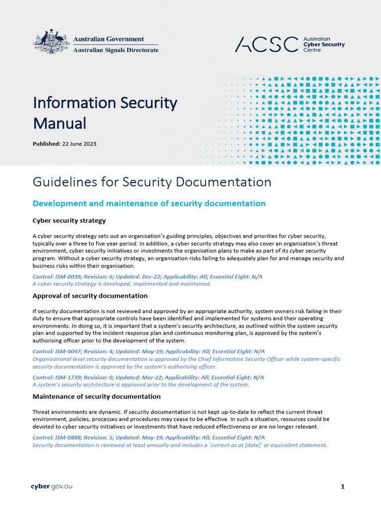 ISM Cyber Security Guidelines 2023 | PDF | Computer Security | Security
