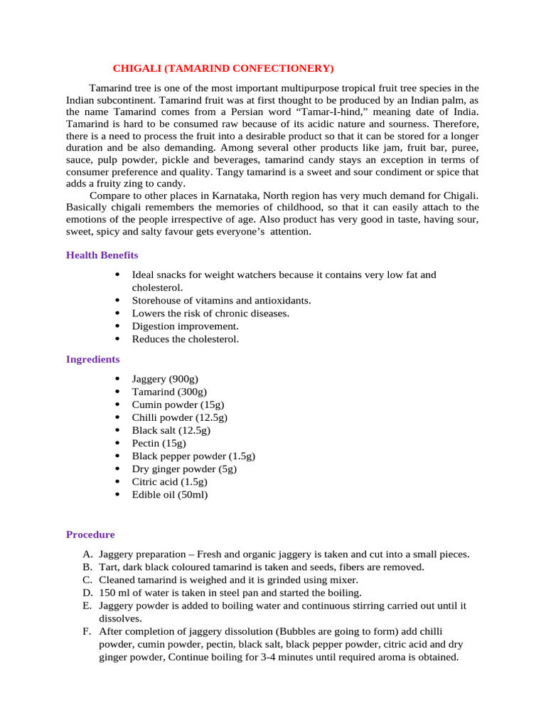 Chigali Report 1 | PDF | Taste | Foods