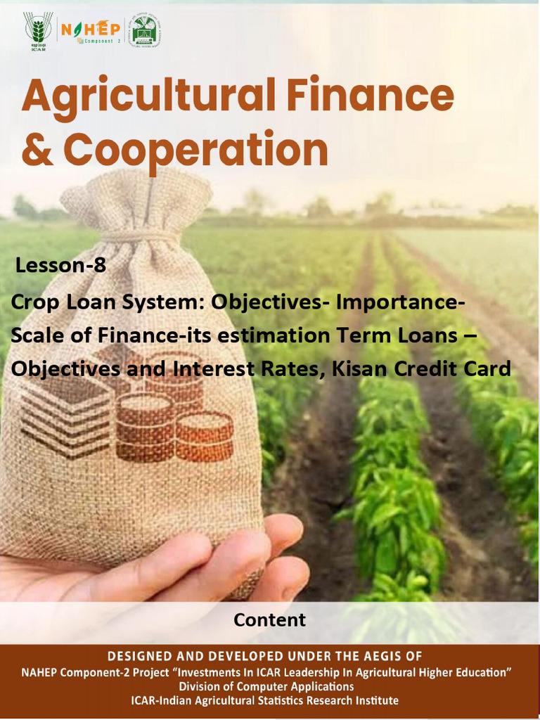 Ag12 lesson 8 lcontent pdf agriculture loans