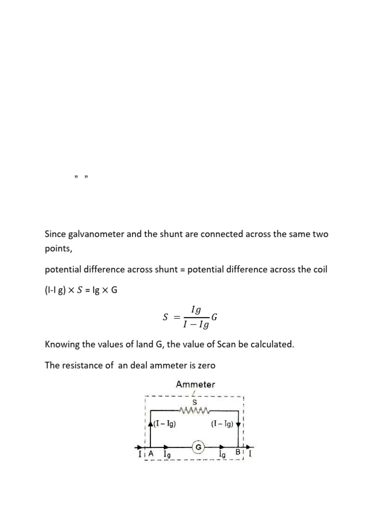 How to Convert Galvanometer to Ammeter | PDF