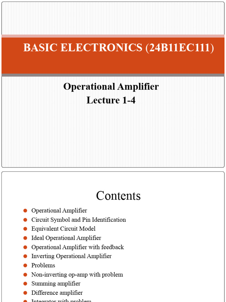 Unit 6 | PDF | Operational Amplifier | Amplifier