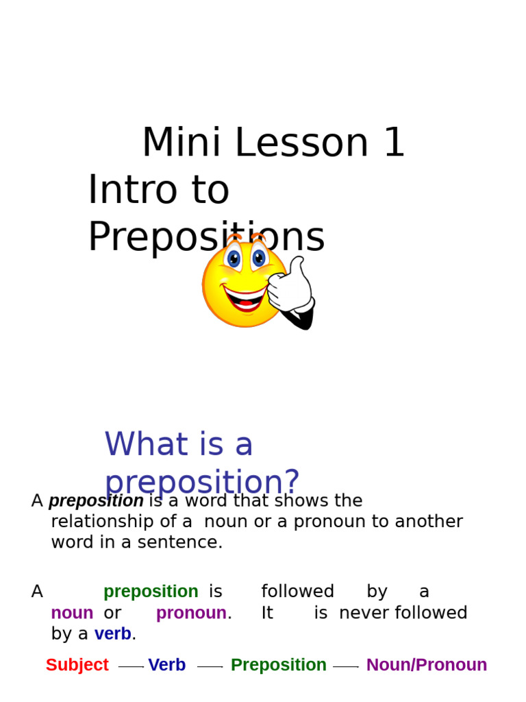 Prepositions Revised | PDF | Preposition And Postposition | Pronoun
