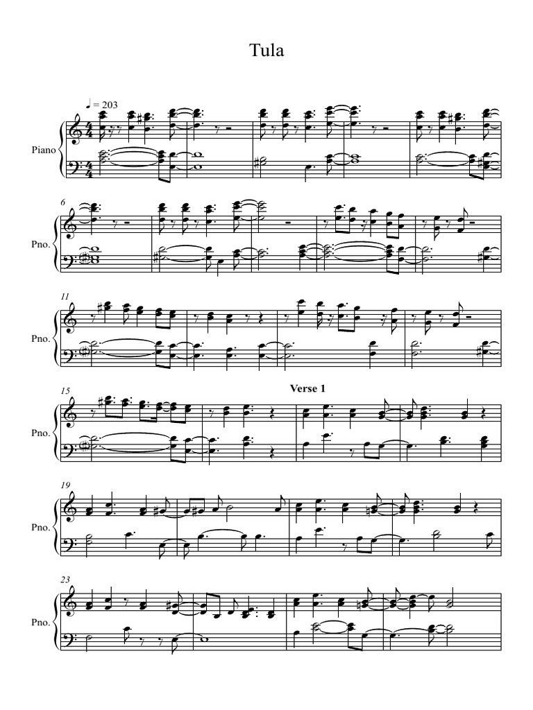 Partition de Piano : Tula et Montuno | PDF