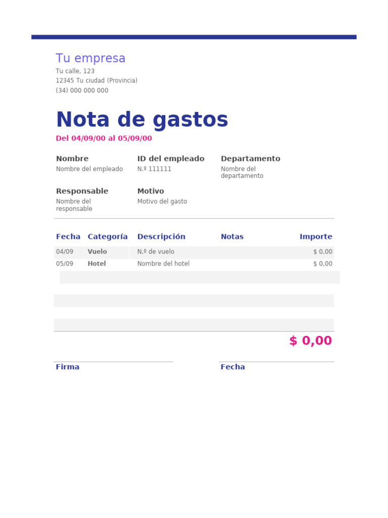 Nota de Gastos PDF | PDF