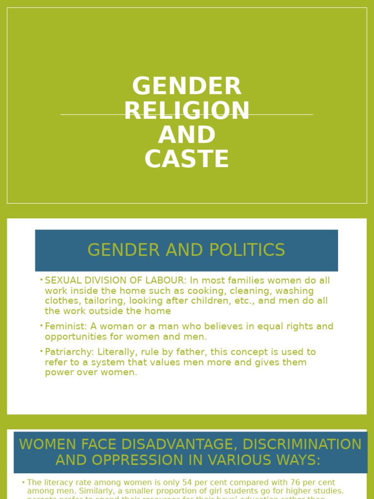 Gender Religion and Caste | PDF | Woman | Voting