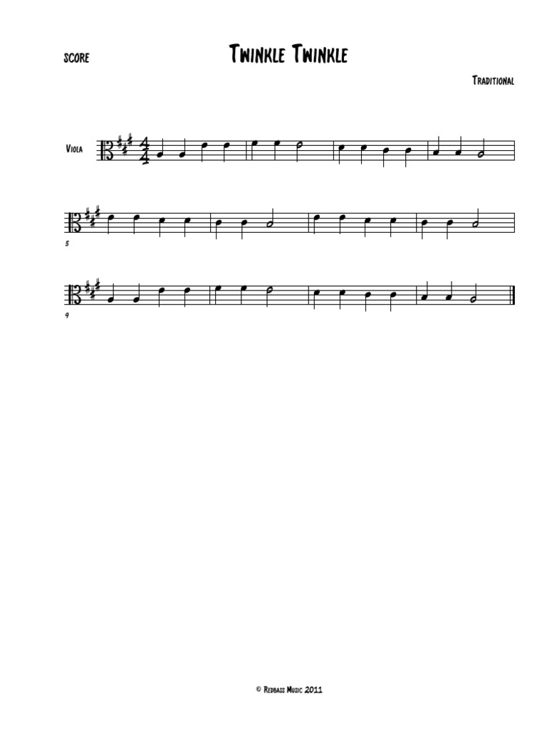 Twinkle, Twinkle (ABA Form) | PDF