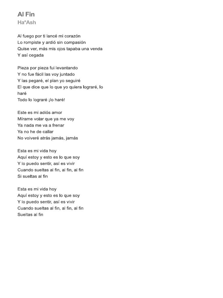 Al Fin Letra | PDF