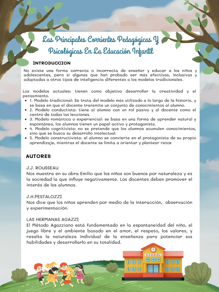 Modelos Pedagógicos en Educación Infantil | PDF | Enseñando | Aprendizaje
