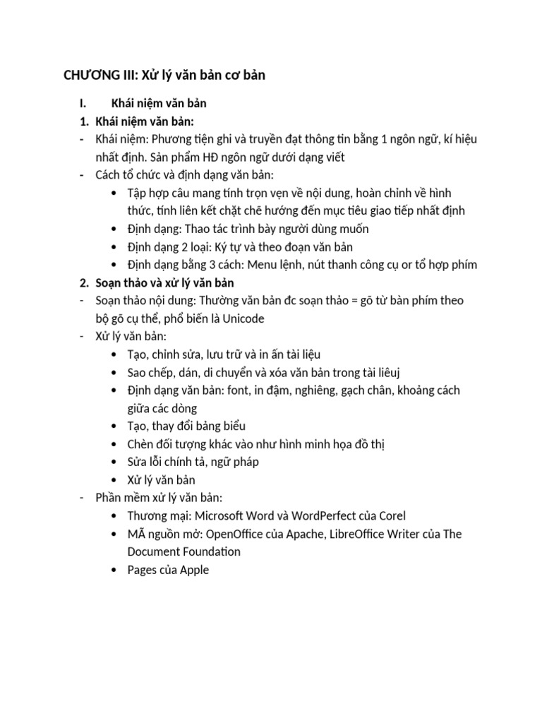 Note tin chương 3 cơ bản | PDF