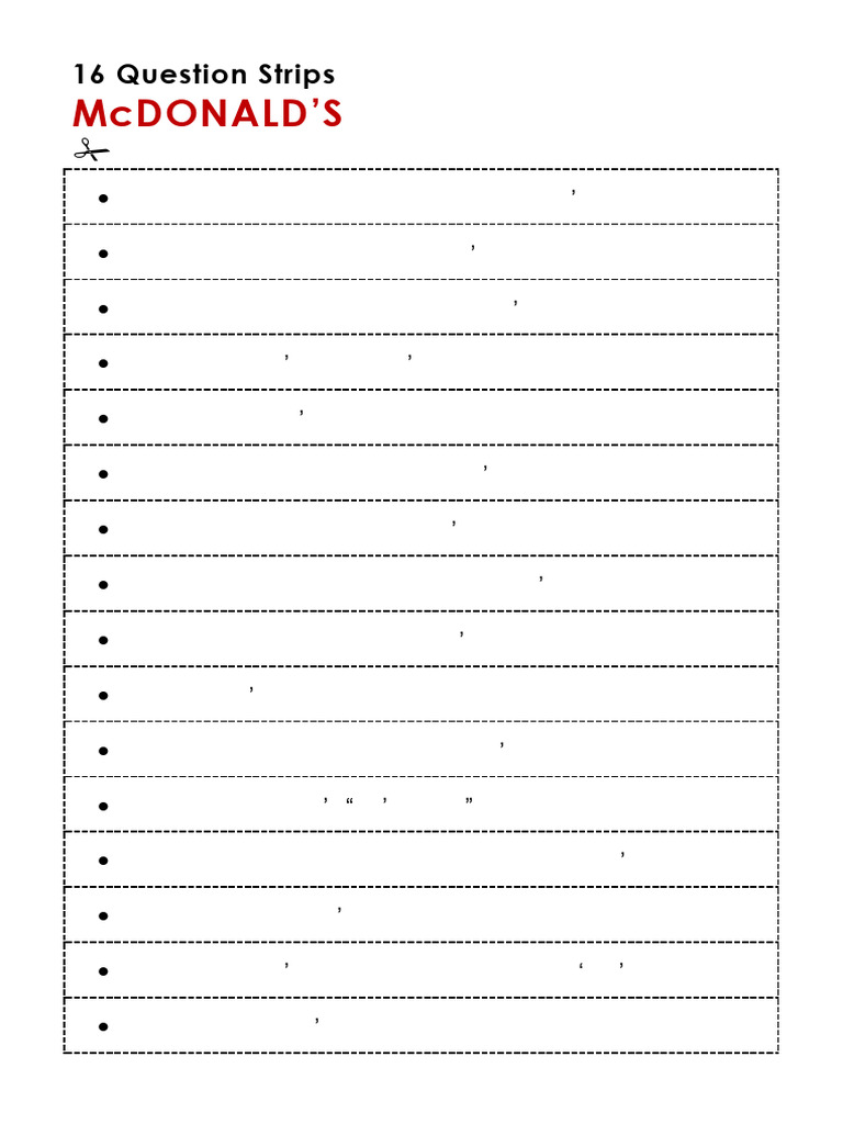 Discussion Practice-16 Questions Strips-Mcdonalds | PDF | Mc Donald's