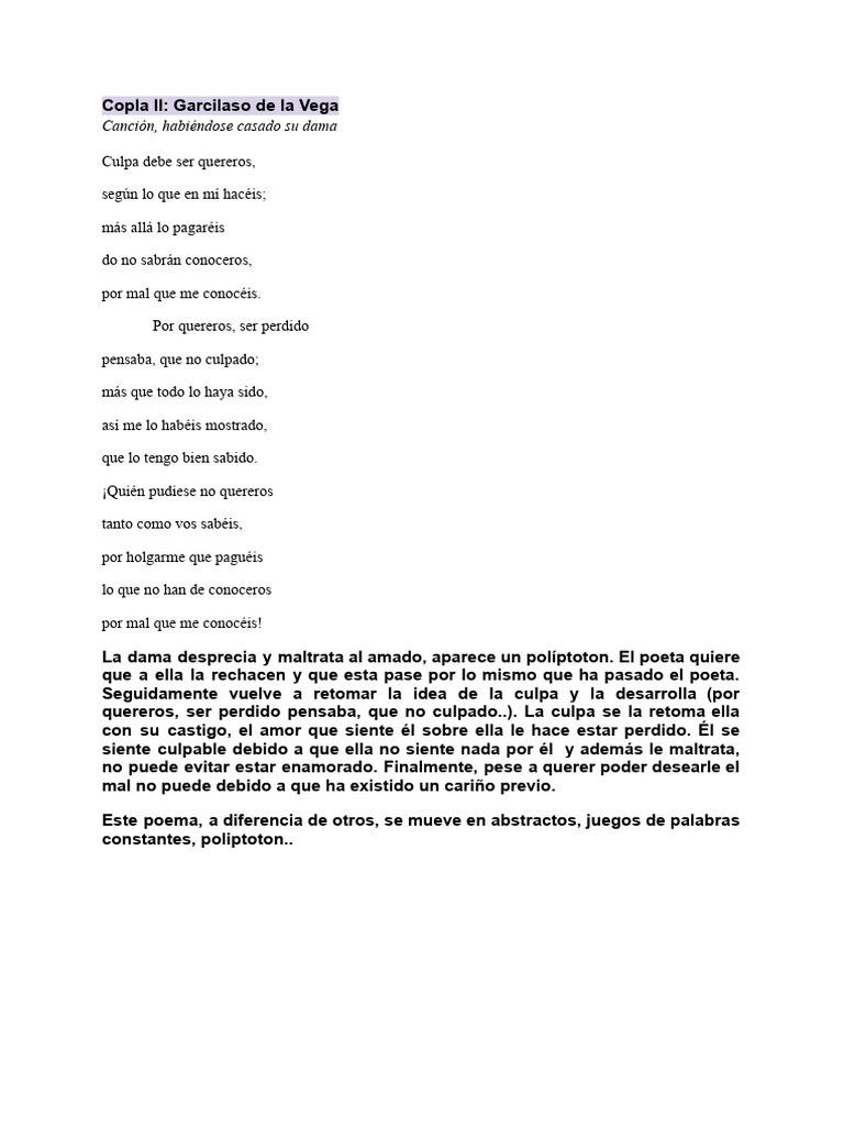 GARCILASO | PDF | Amor | Metro (poesía)