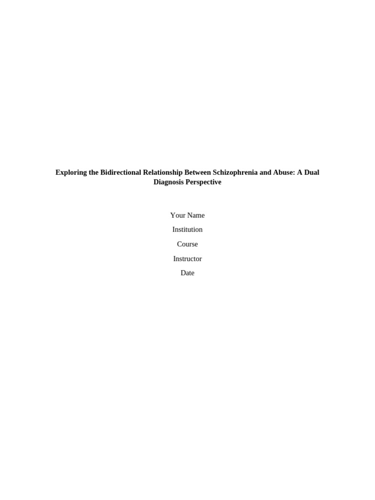 Exploring The Bidirectional Relationship Between Schizophrenia and ...