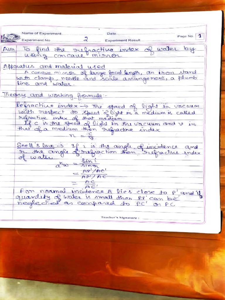 Physics Practical Record Template | PDF