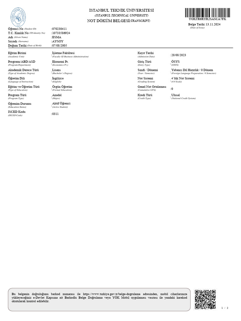 Tran Skrip T | PDF