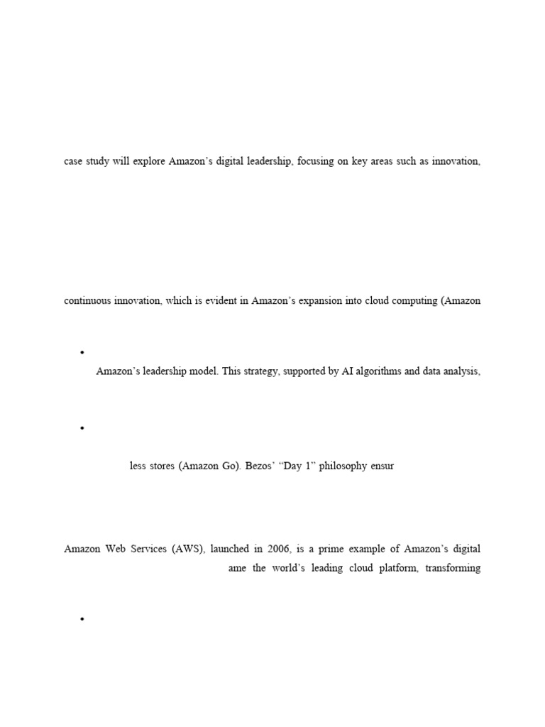Case Study of Amazon On Digital Leadership | PDF | Amazon Web Services ...
