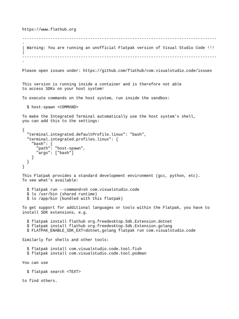 Https WWW Flathub Org Vscode | PDF