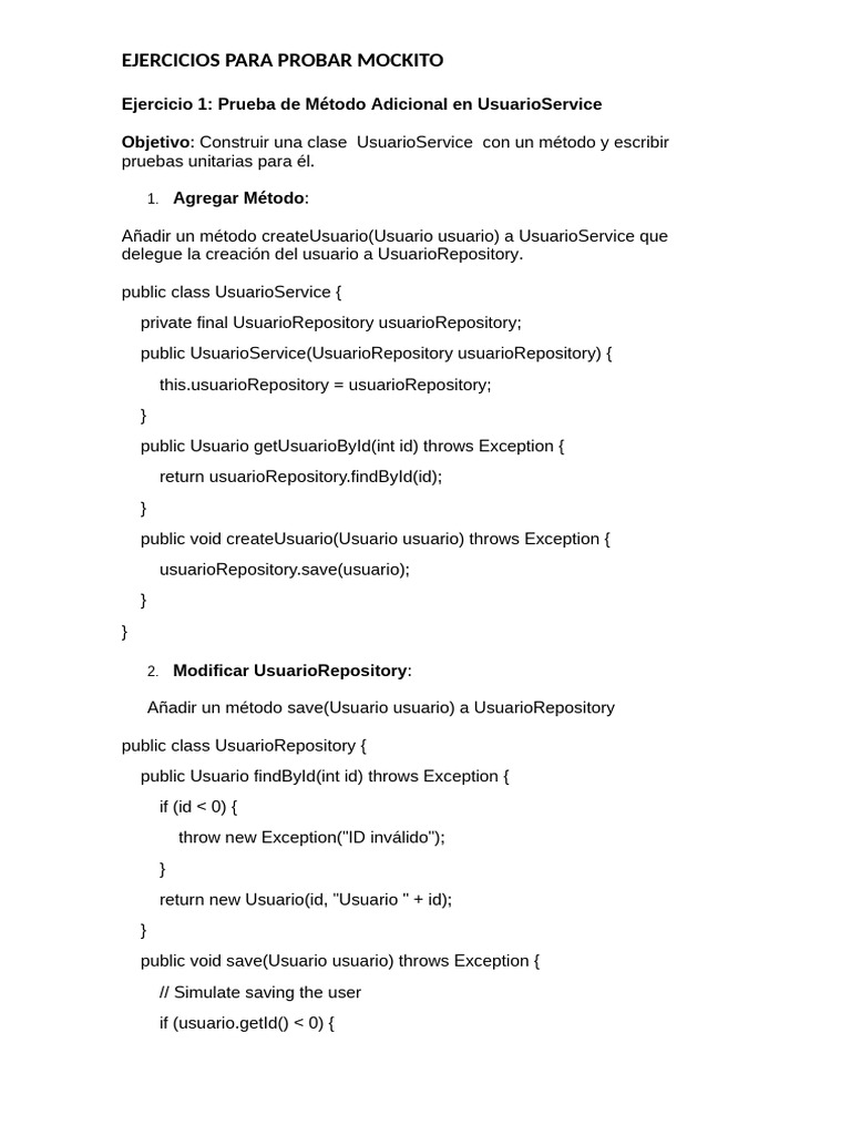 Practica mockito pdf ingenier a de software programaci n de
