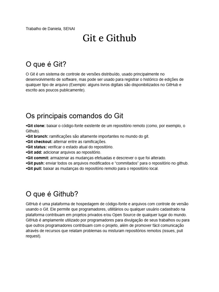 Guia Completo sobre Git e GitHub | PDF | Controle de versão | Ciência ...