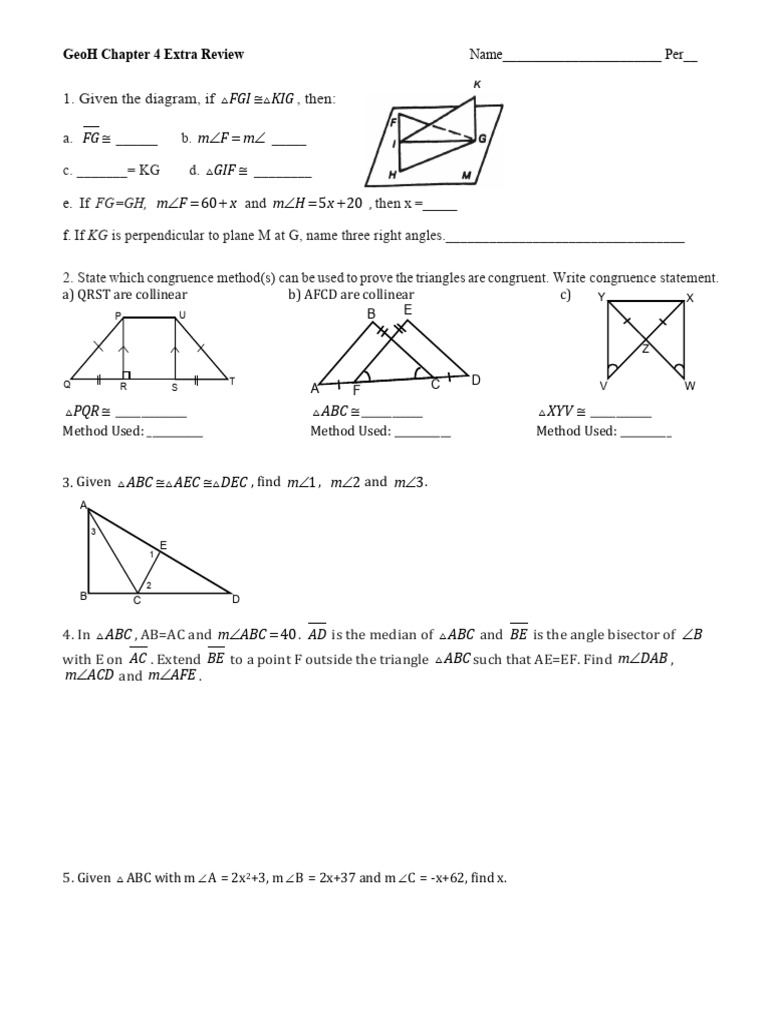 GeoH Chapter 4 Review Exercises | PDF