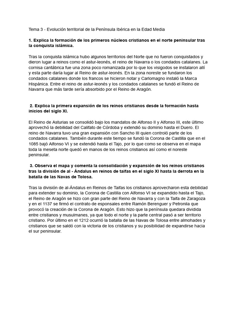 Evolución de los Reinos Cristianos en la Edad Media | PDF | Al Andalus ...