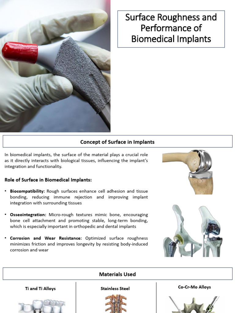 Surface Roughness in Biomedical Implants | PDF | Titanium | Implant ...