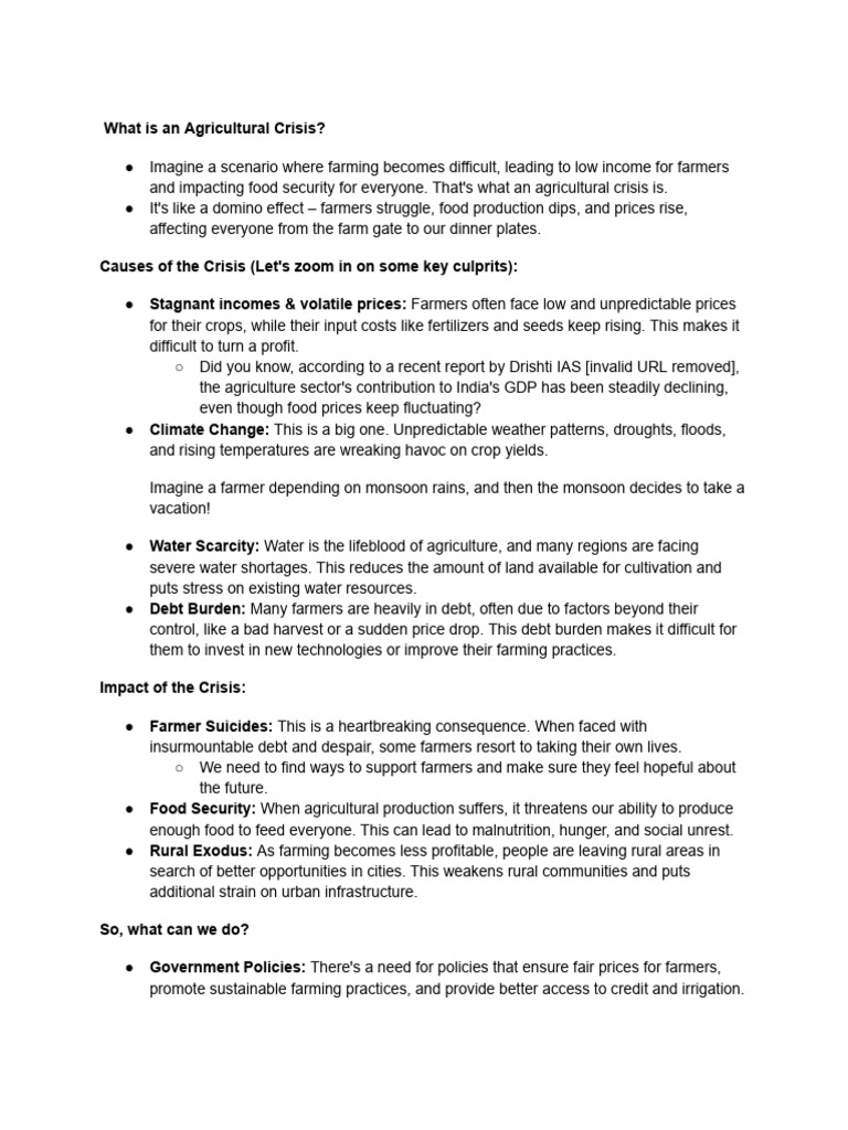 Agricultural Crisis Pdf Agriculture Organic Farming