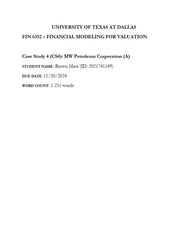 CS4 Brawn Mata | PDF | Present Value | Option (Finance)