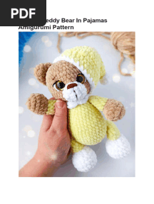Crochet Teddy Bear in Pajamas Amigurumi Free Pattern