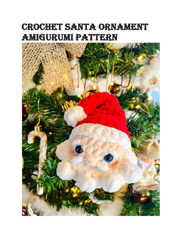 Free Crochet Santa Ornament Pattern | PDF | Crochet | Amigurumi