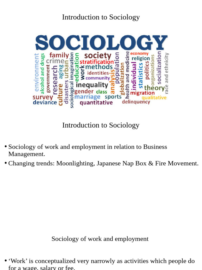 Sociology of Work and Employment in Relation To Business Management ...
