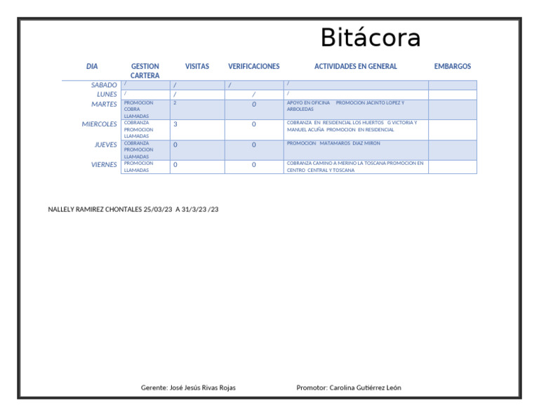 Bitacora | PDF