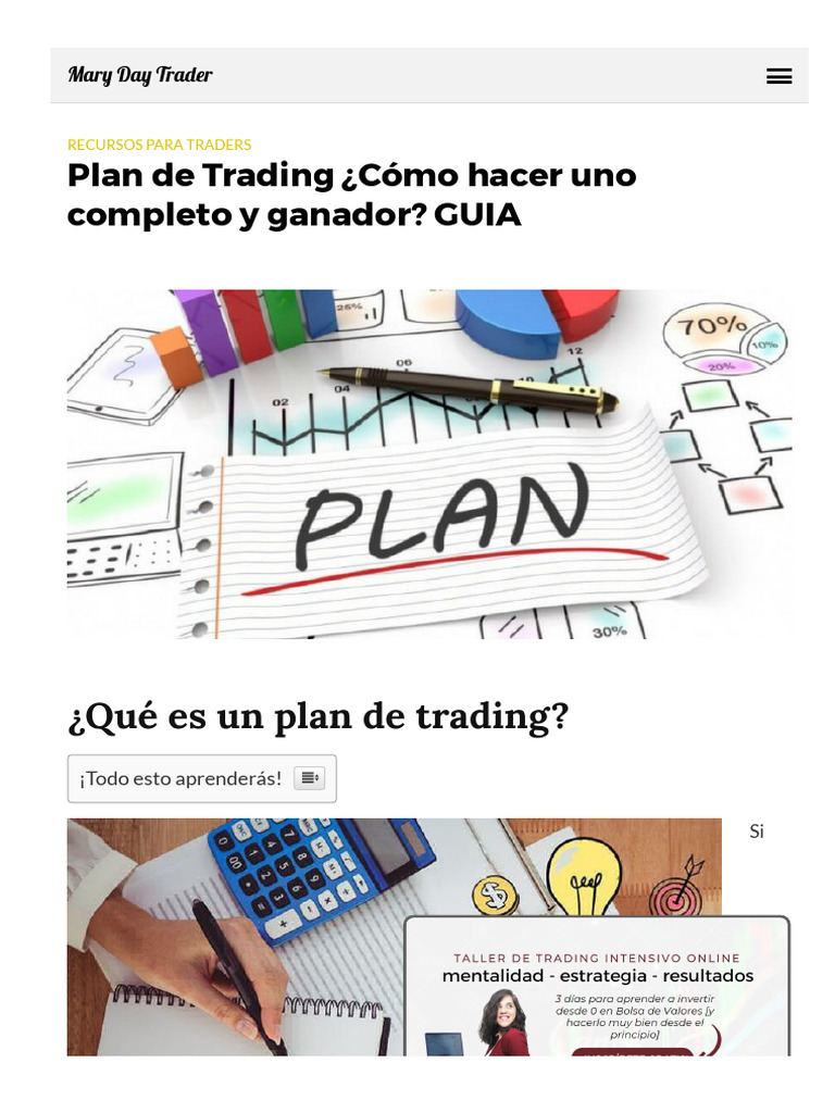 2 Plan de Trading | PDF | Comerciante (Finanzas) | Valores de renta ...