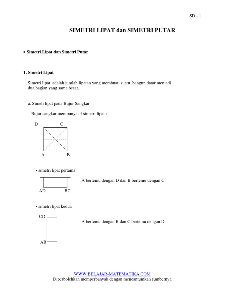 Simetri Lipat Dan Simetri Putar Bangun Datar