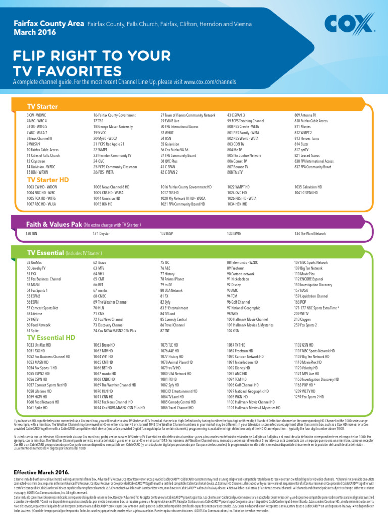 Fairfax County TV Channel Guide | PDF | Hbos | Pay Television