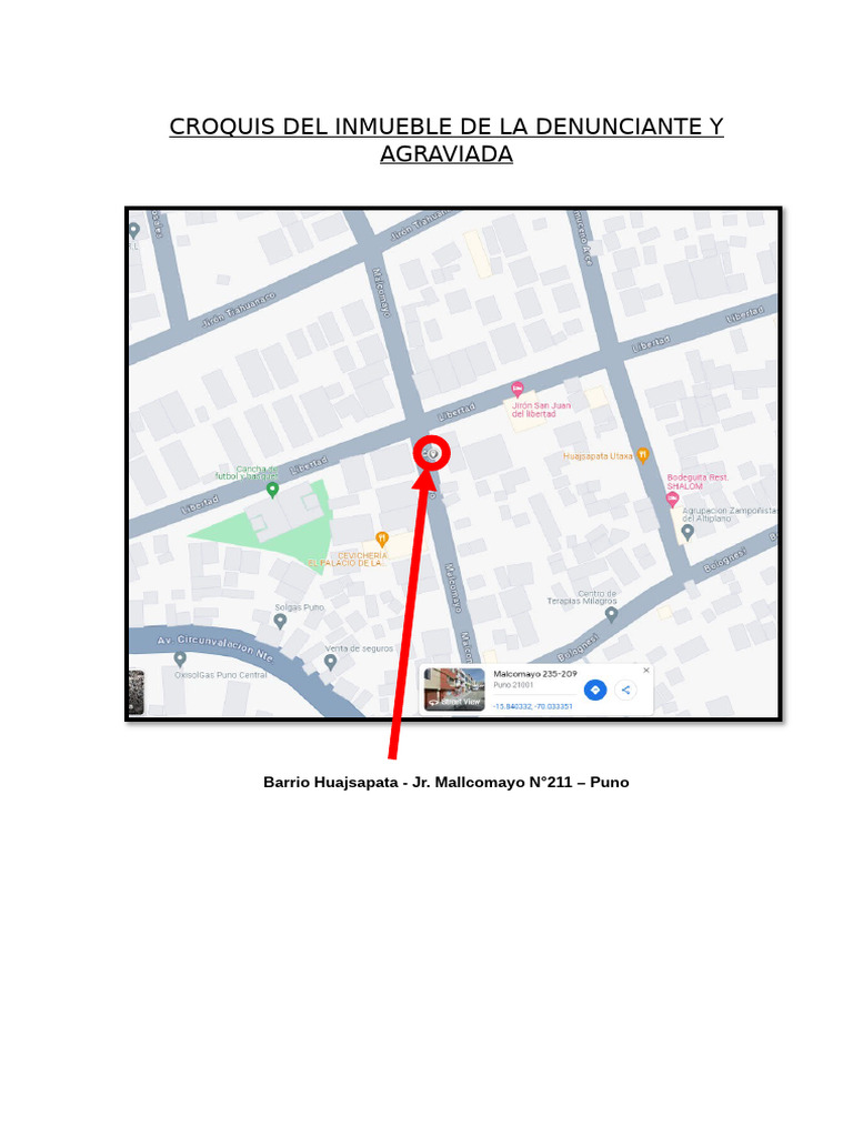 Croquis Del Inmueble Caso Alfonte | PDF
