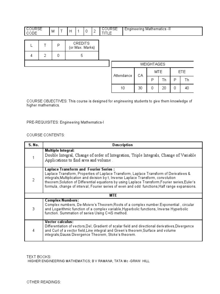 Engineering Math for Students | PDF