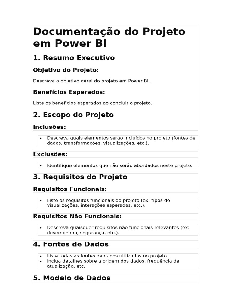 Documentação do Projeto Power BI | PDF
