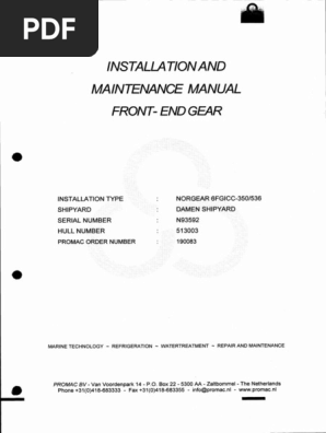 Norgear Gearbox Installation Manual | PDF | Machines | Chemical