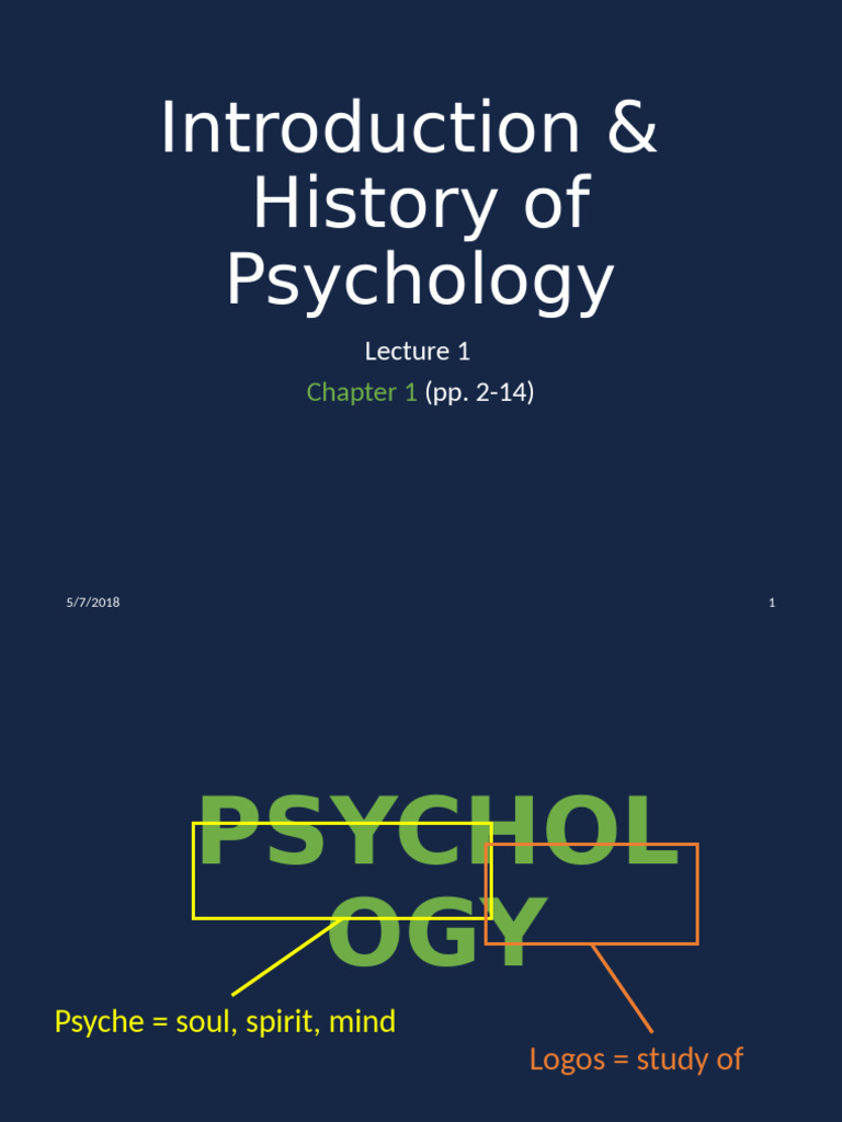 L1-Introduction & History of Psychology-Full | PDF | Psychology | Mind