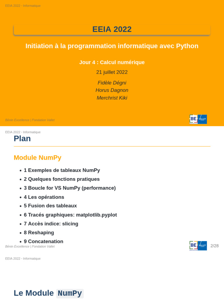 Calcul Numérique avec NumPy en Python | PDF | Algèbre | Algèbre linéaire