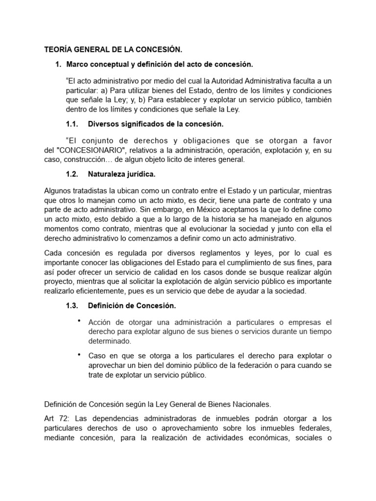 Tipos y Definición de Concesiones en México | PDF | Concesión (contrato ...