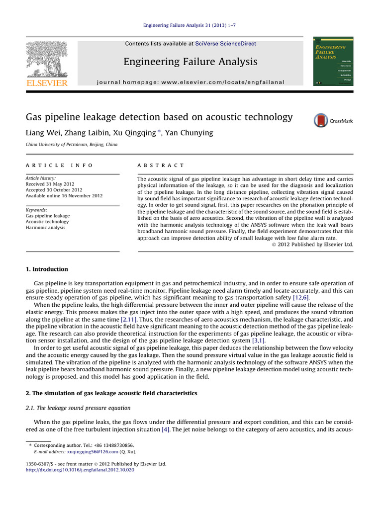 Acoustic Detection of Gas Pipeline Leaks | PDF | Frequency | Sound